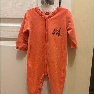 Petit Bateau Orange Paris Kids Footie - 6 months